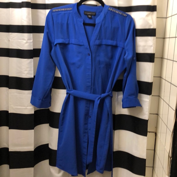 royal blue shirt dress